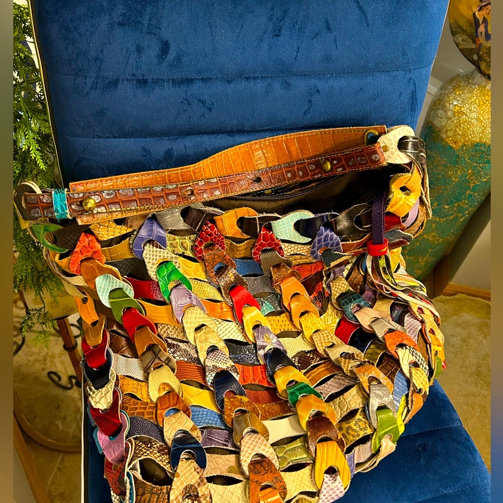 Genuine Leather Colorful Snakeskin XXL Bag